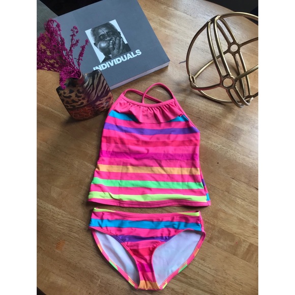 Xhilaration | Pink Color Block | Tankini & Bikini - Picture 1 of 6